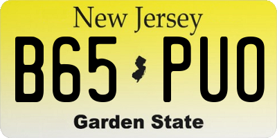 NJ license plate B65PUO