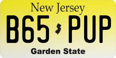 NJ license plate B65PUP