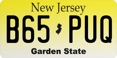 NJ license plate B65PUQ
