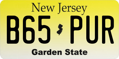 NJ license plate B65PUR