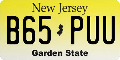 NJ license plate B65PUU
