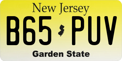 NJ license plate B65PUV