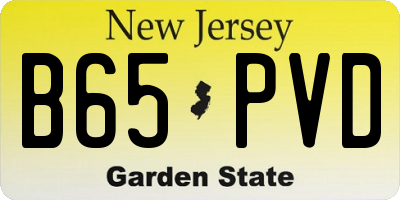 NJ license plate B65PVD