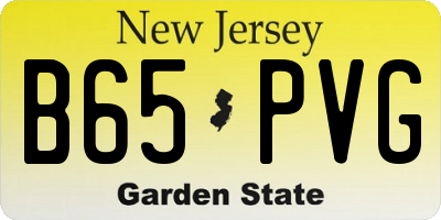 NJ license plate B65PVG