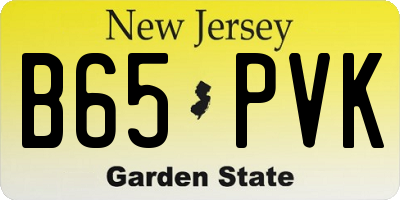 NJ license plate B65PVK