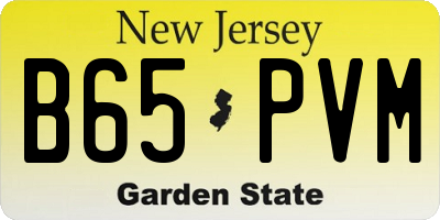 NJ license plate B65PVM