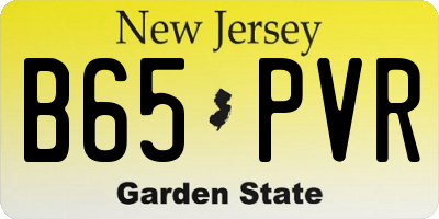 NJ license plate B65PVR