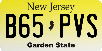 NJ license plate B65PVS