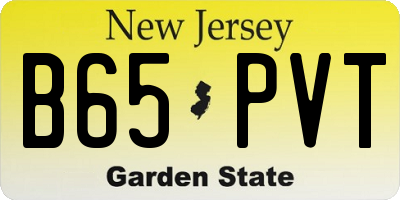 NJ license plate B65PVT
