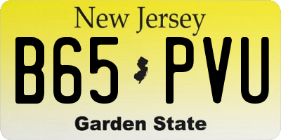 NJ license plate B65PVU