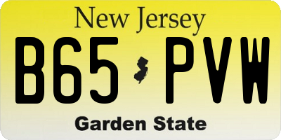 NJ license plate B65PVW