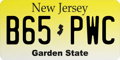 NJ license plate B65PWC