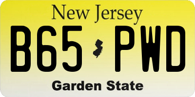 NJ license plate B65PWD