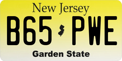 NJ license plate B65PWE