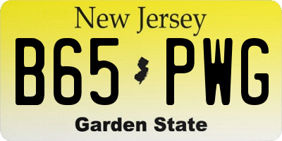 NJ license plate B65PWG