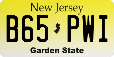 NJ license plate B65PWI