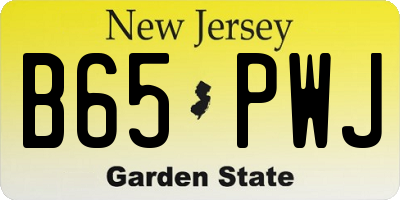 NJ license plate B65PWJ