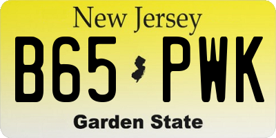 NJ license plate B65PWK