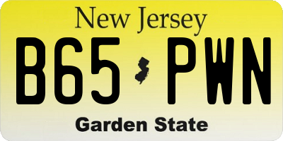 NJ license plate B65PWN