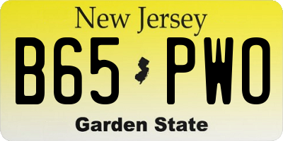 NJ license plate B65PWO