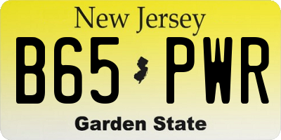 NJ license plate B65PWR