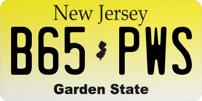 NJ license plate B65PWS