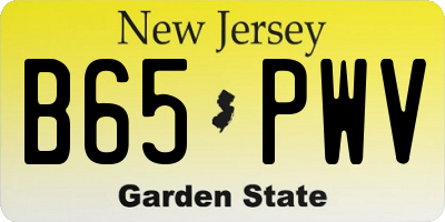 NJ license plate B65PWV