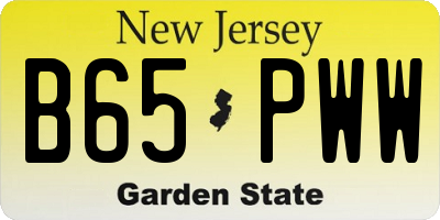 NJ license plate B65PWW