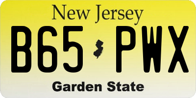 NJ license plate B65PWX