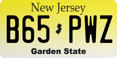 NJ license plate B65PWZ
