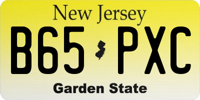 NJ license plate B65PXC