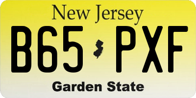 NJ license plate B65PXF