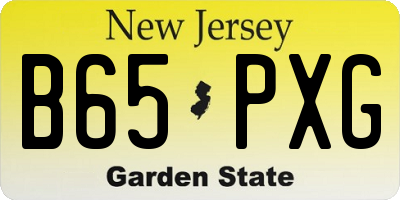 NJ license plate B65PXG