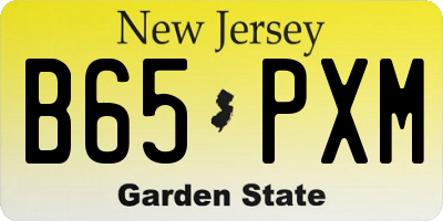 NJ license plate B65PXM