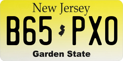NJ license plate B65PXO