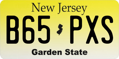 NJ license plate B65PXS