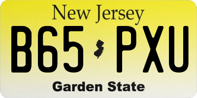 NJ license plate B65PXU
