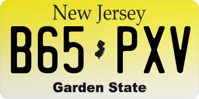NJ license plate B65PXV