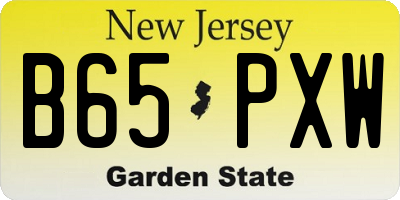 NJ license plate B65PXW