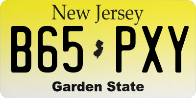 NJ license plate B65PXY
