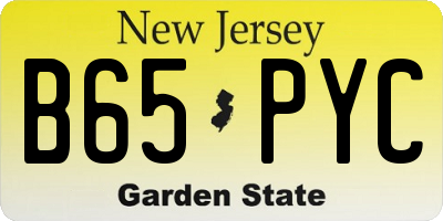 NJ license plate B65PYC