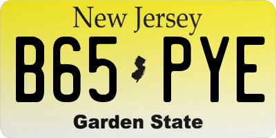 NJ license plate B65PYE