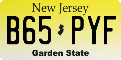 NJ license plate B65PYF