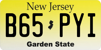 NJ license plate B65PYI