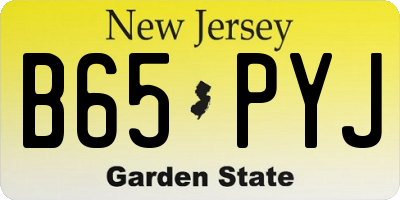 NJ license plate B65PYJ