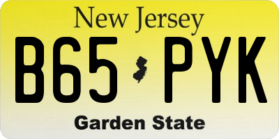 NJ license plate B65PYK