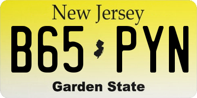 NJ license plate B65PYN