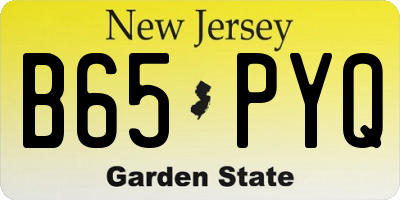 NJ license plate B65PYQ