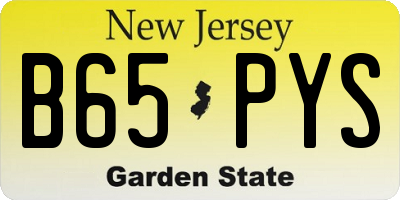 NJ license plate B65PYS
