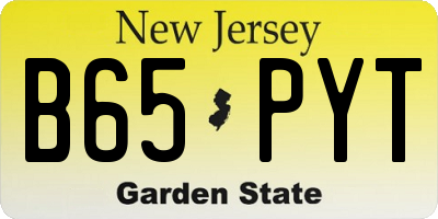 NJ license plate B65PYT